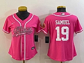 Women's San Francisco 49ers #19 Deebo Samuel Pink With Patch Cool Base Stitched Baseball Jersey,baseball caps,new era cap wholesale,wholesale hats